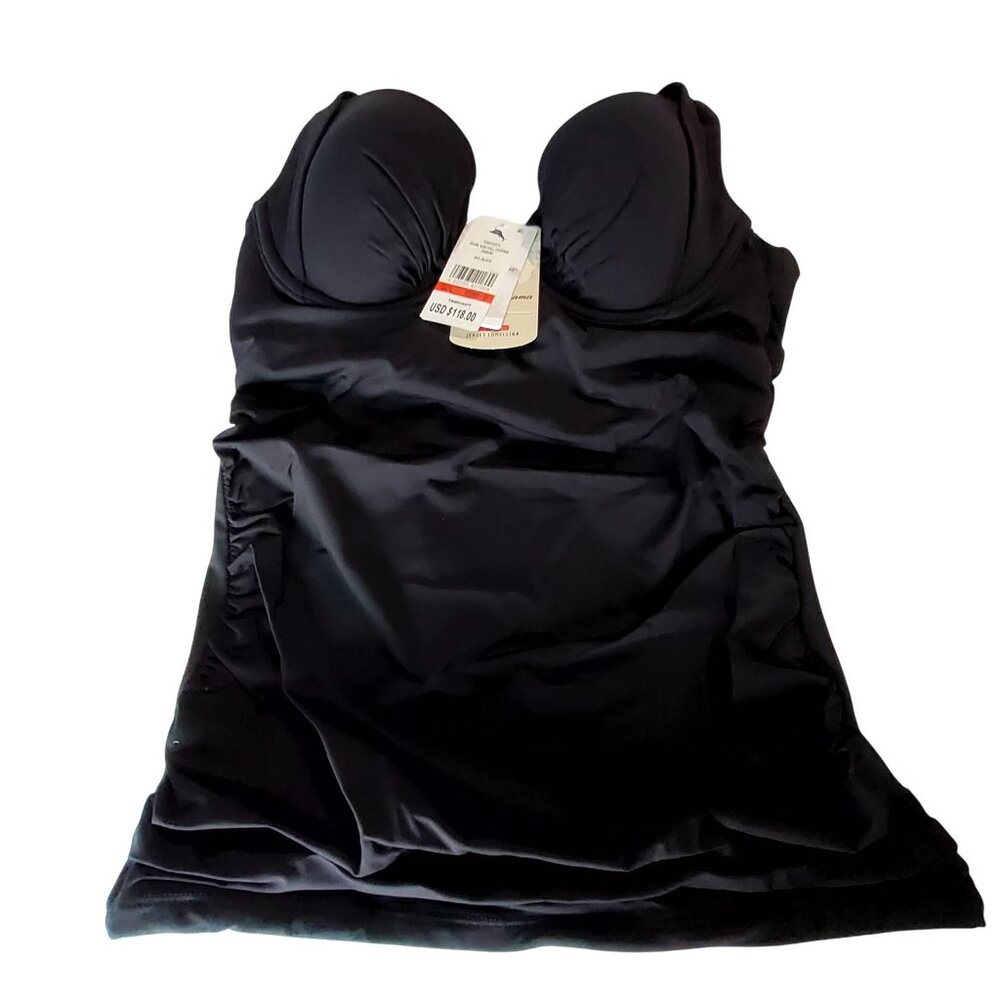 Tommy Bahamas Pearl Low Coverage Black SwimsuitSize XSTP-D • Adjustable tie-back